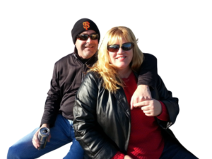 Steve and Kerri at frozen bun run on the Delta circa 2010
